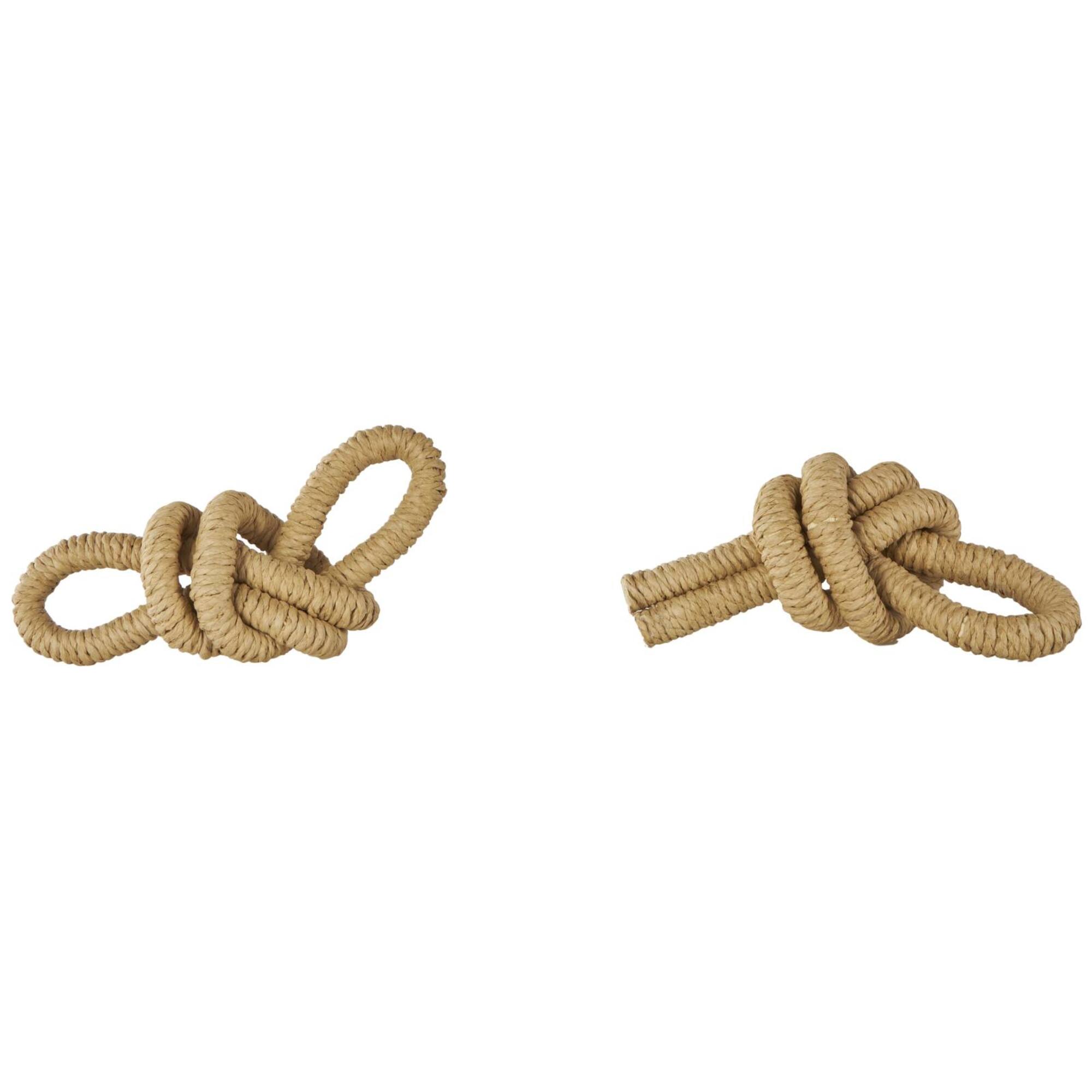 8" Brown Rope Knot Decorative Sculpture Set
